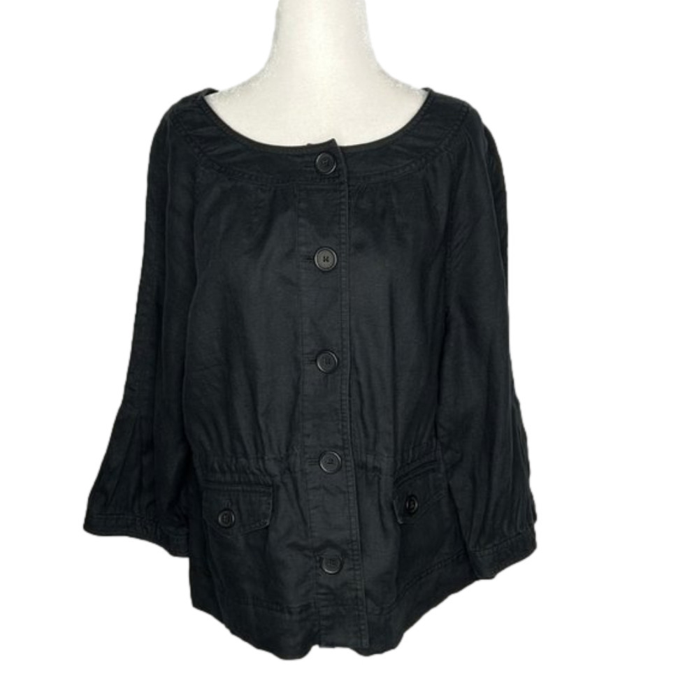 Jones New York Sport Black Linen Blazer